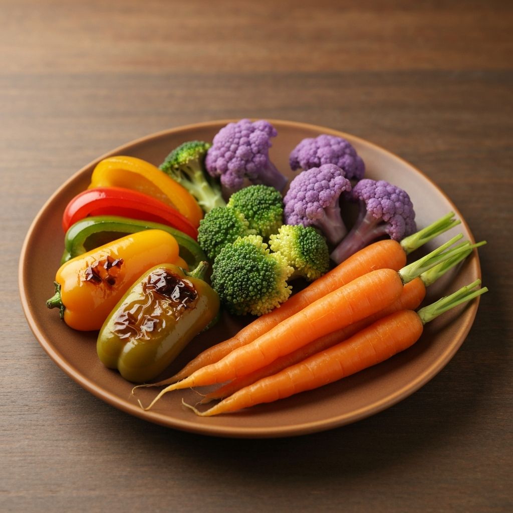 Diverse vegetables on plate